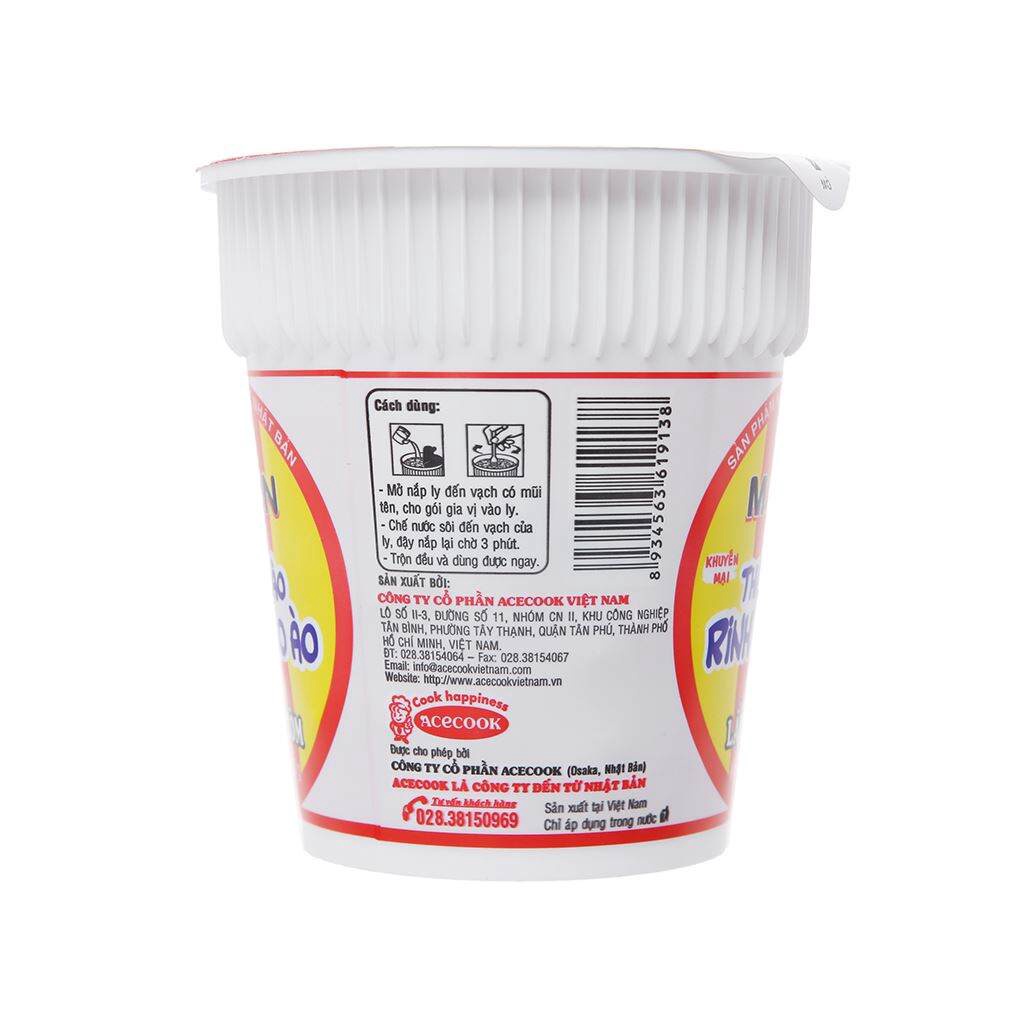 Combo 6 mì ly Modern vị lẩu Thái tôm 65gr