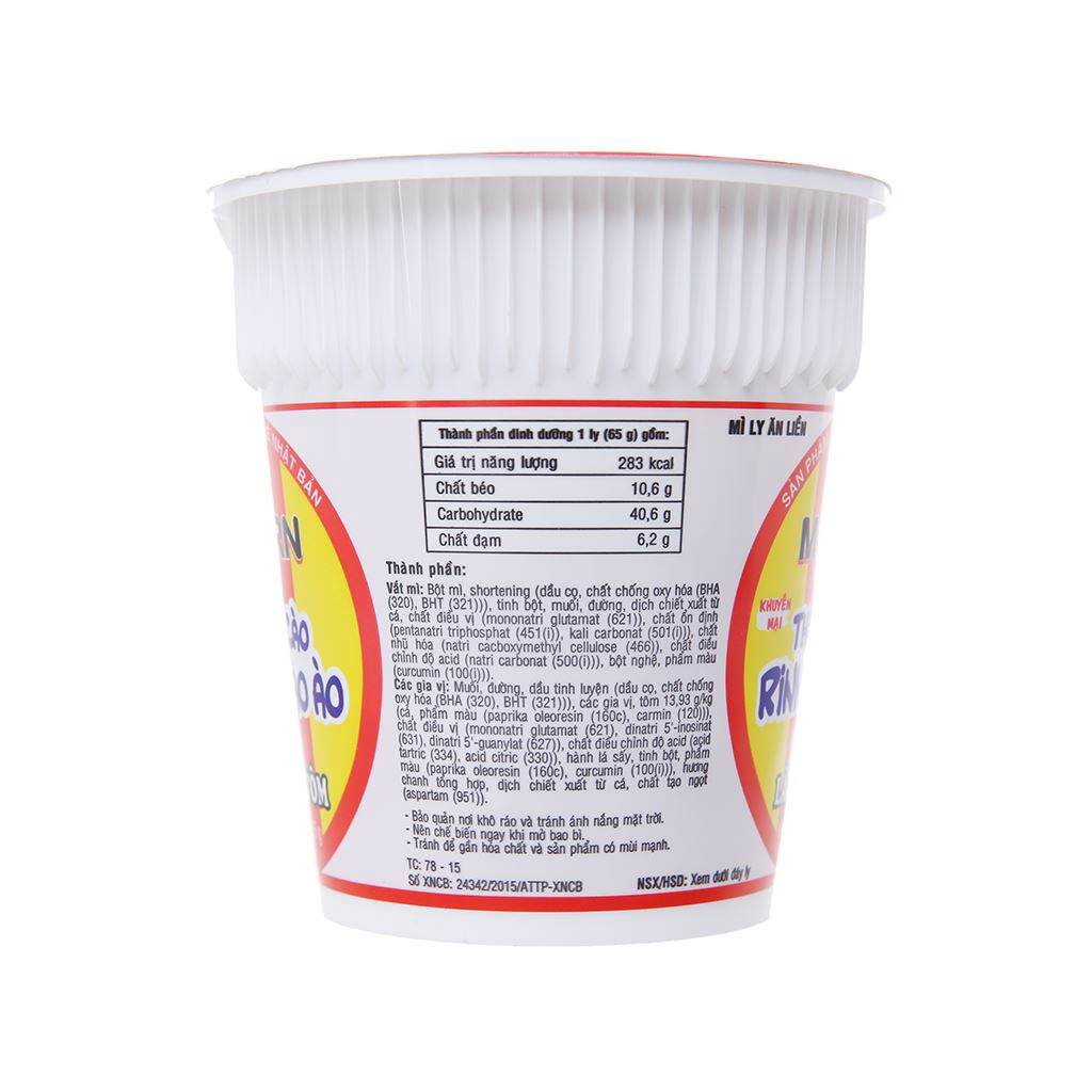 Combo 6 mì ly Modern vị lẩu Thái tôm 65gr