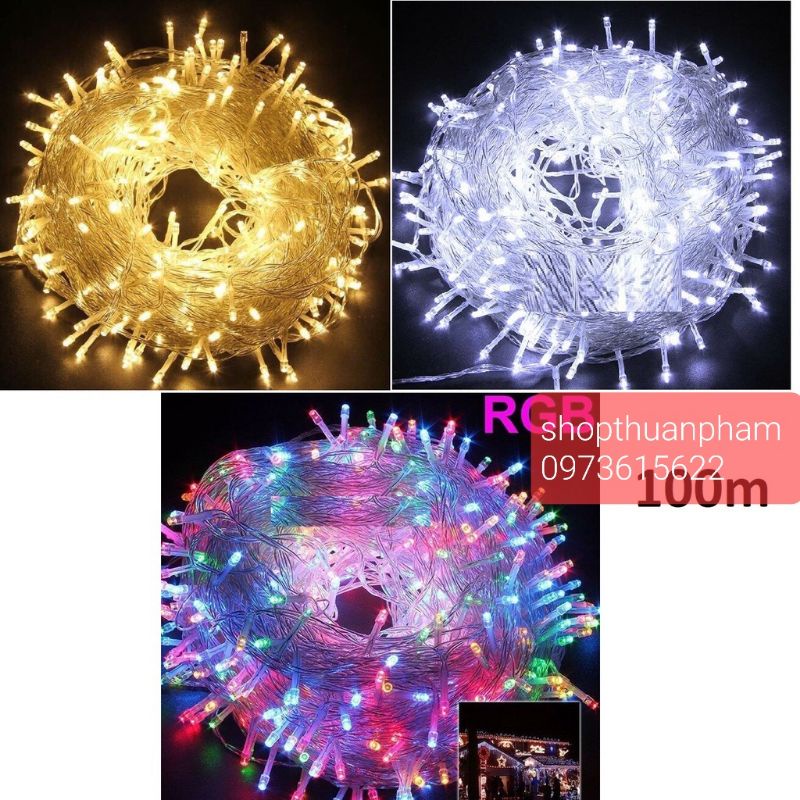 Đèn Led dây trang trí có nháy/ ko nháy 20m / 50m / 100m sáng vàng ,nhiều màu