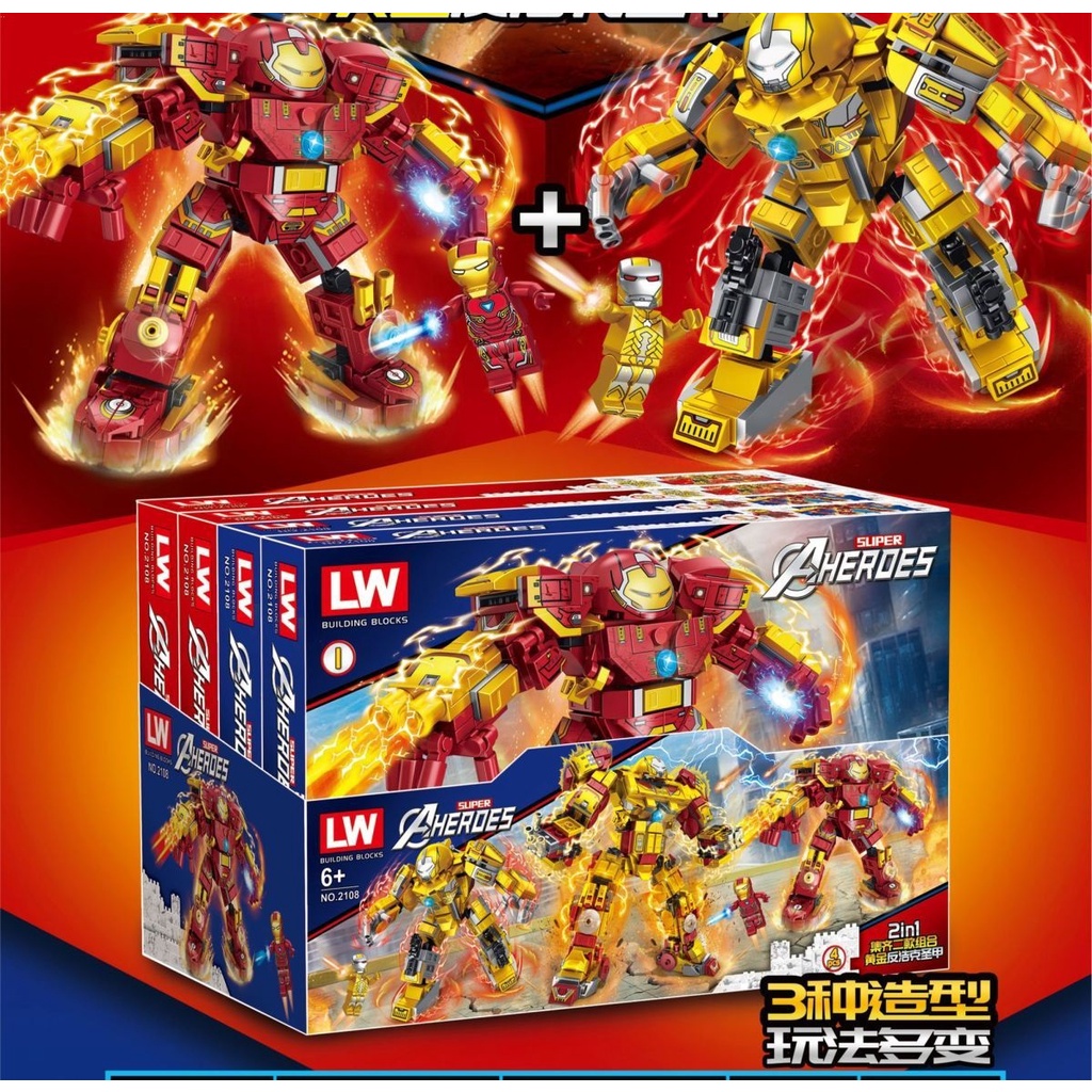 Đồ Chơi Lắp Ráp lego Nhân Vật avengers iron man mecha robot Giáo Dục Cho Bé Trai
