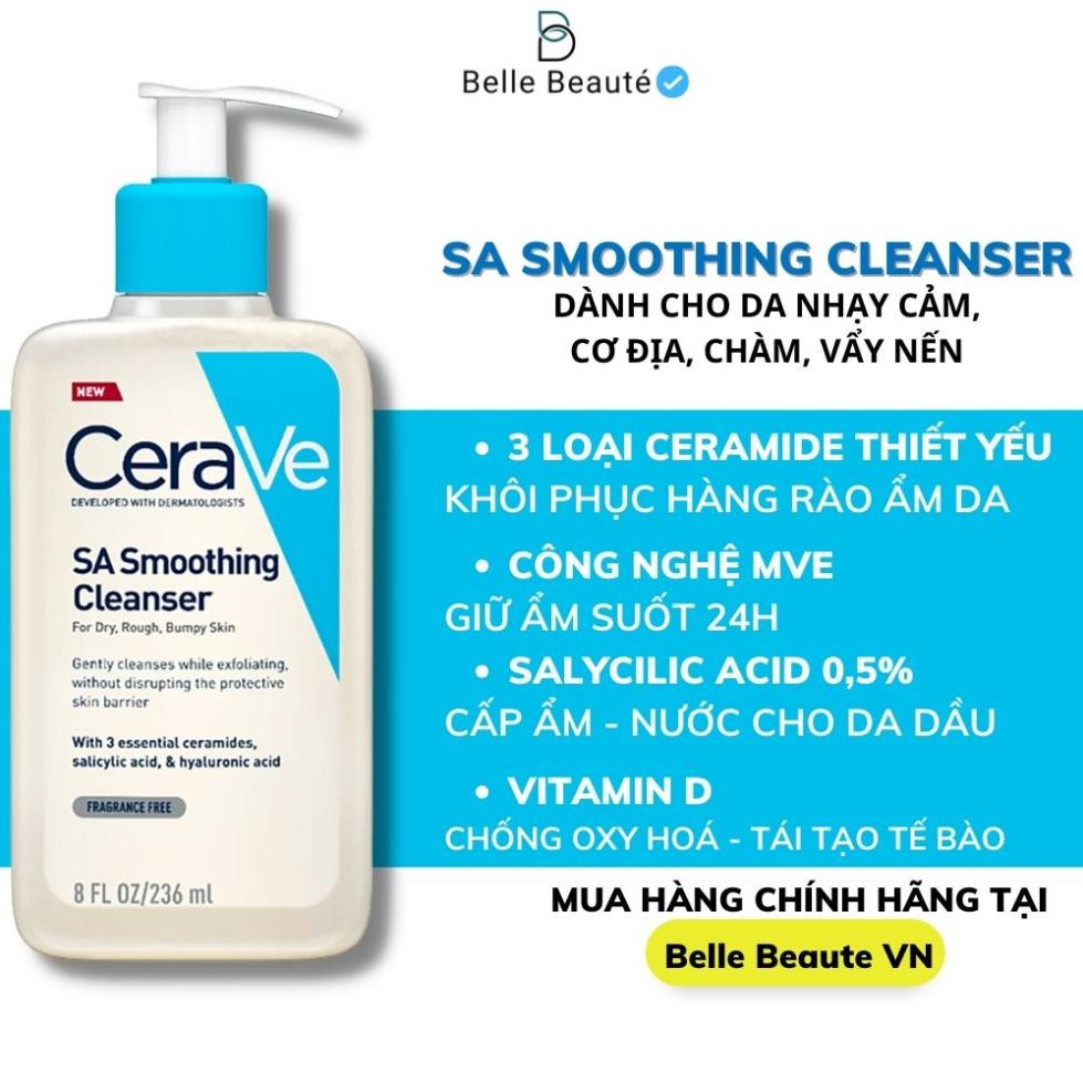 Sữa Rửa Mặt CeraVe Foaming, Hydrating, SA Smoothing Cleanser - Da Dầu Mụn, Khô, Nhạy Cảm 236ml e | BigBuy360 - bigbuy360.vn