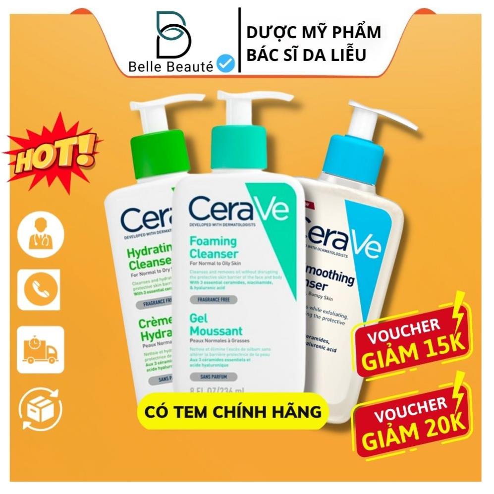 Sữa Rửa Mặt CeraVe Foaming, Hydrating, SA Smoothing Cleanser - Da Dầu Mụn, Khô, Nhạy Cảm 236ml e | BigBuy360 - bigbuy360.vn
