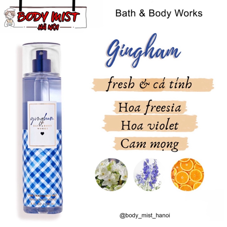 Xịt Body mist Gingham xịt thơm toàn thân - bodymist Hà Nội