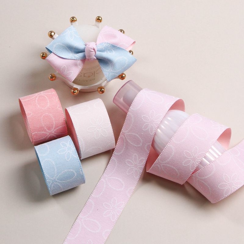 Ruy băng một mặt in hình hoa thú cưng 4.0cm