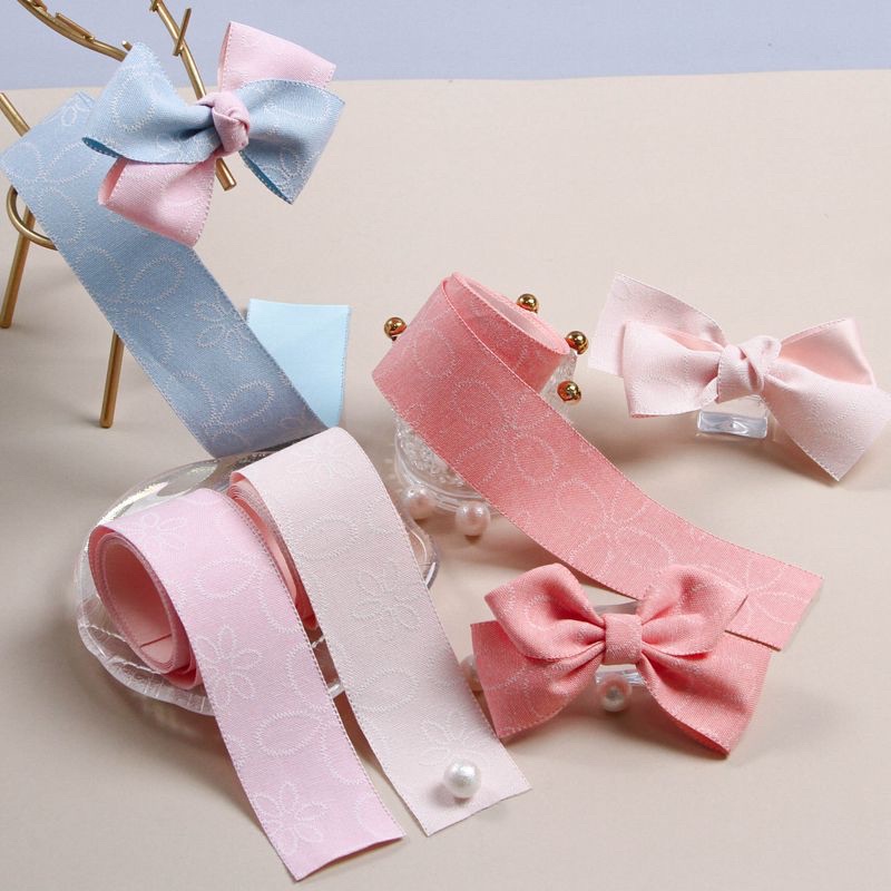 Ruy băng một mặt in hình hoa thú cưng 4.0cm