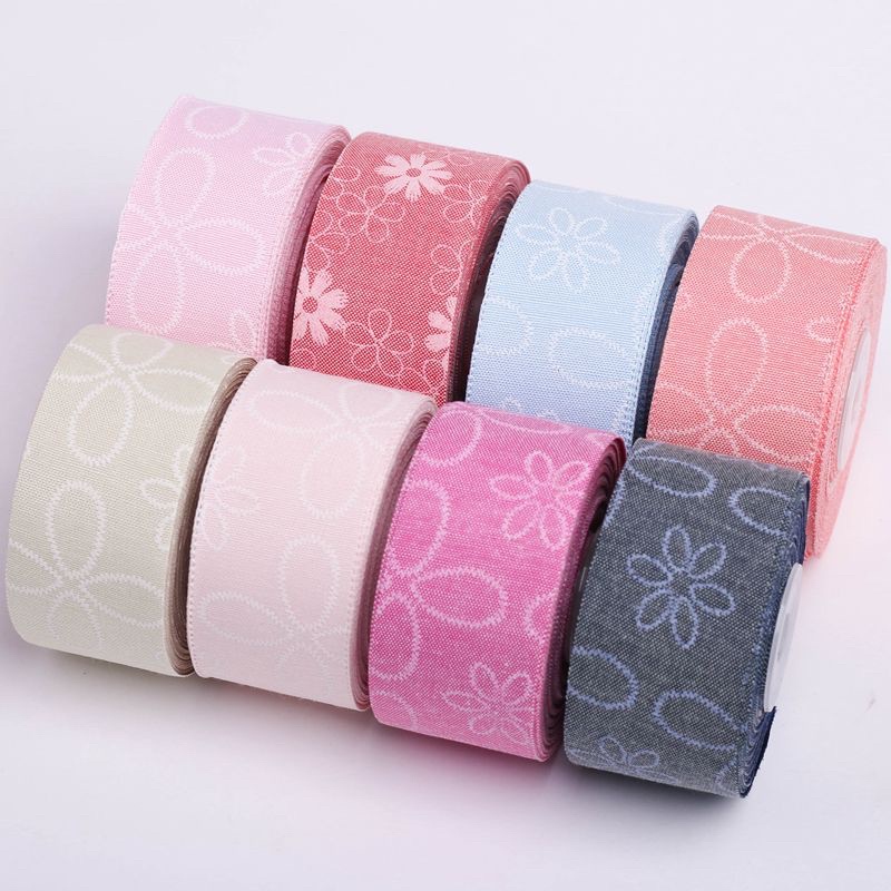 Ruy băng một mặt in hình hoa thú cưng 4.0cm