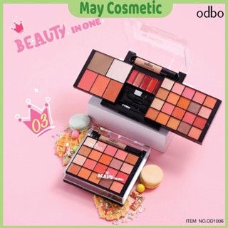  Bộ trang điểm 5in1 Odbo Beauty In One Thái Lan Bảng Phấn Mắt Má Môi OD1006 Tiện Dụng Màu Xinh 31.5g - Maycosmetic 