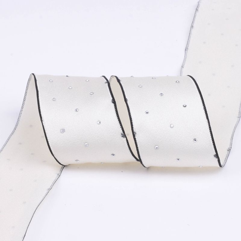 Ruy bằng một mặt giả lụa đính kim cương 3.6~4.0cm