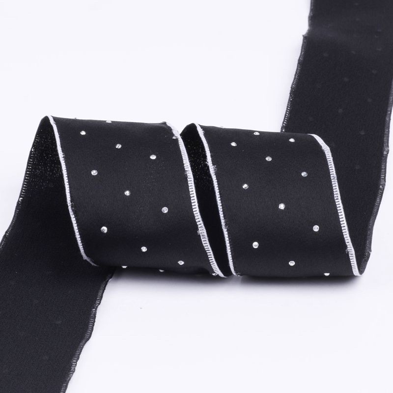 Ruy bằng một mặt giả lụa đính kim cương 3.6~4.0cm