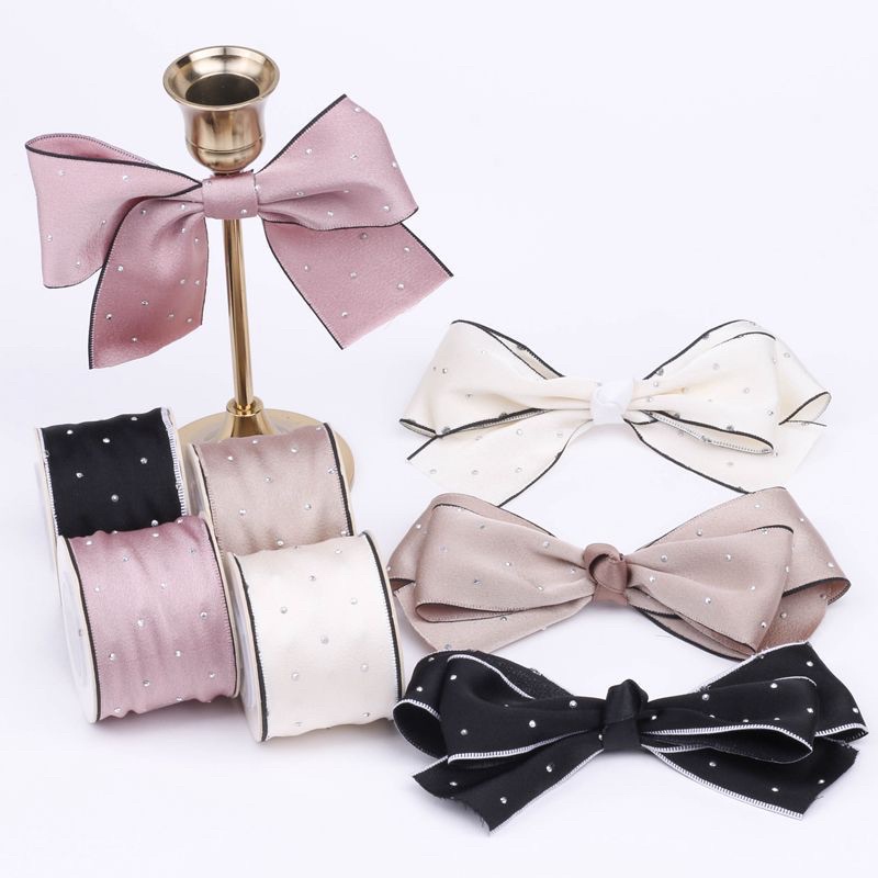 Ruy bằng một mặt giả lụa đính kim cương 3.6~4.0cm