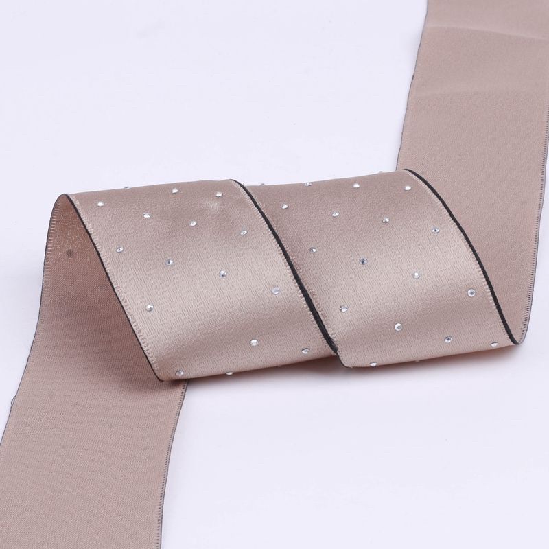 Ruy bằng một mặt giả lụa đính kim cương 3.6~4.0cm