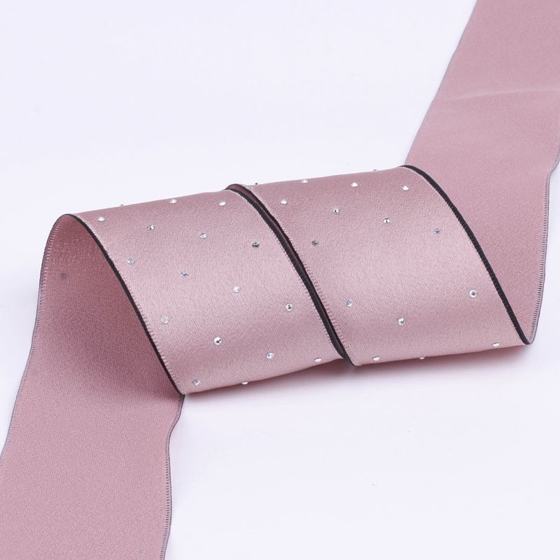 Ruy bằng một mặt giả lụa đính kim cương 3.6~4.0cm