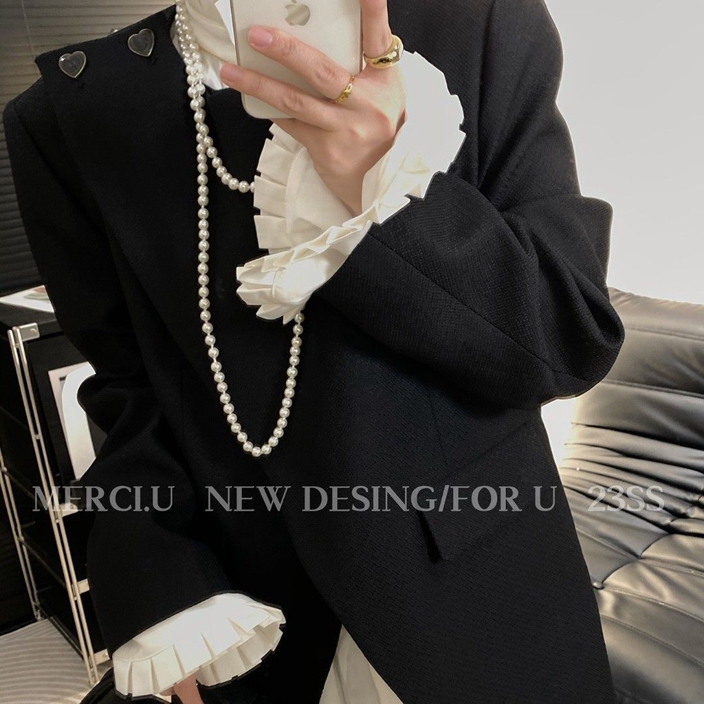 Áo Sơ Mi Phối Bèo Phong Cách hong kong Thời Trang Cho Nữ