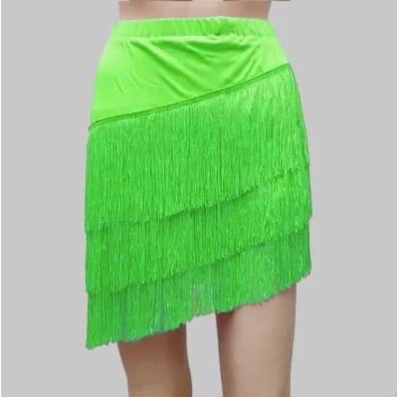 Chân váy khiêu vũ tua rua 3 tầng vạt lệch, hàng Quảng Châu loại 1