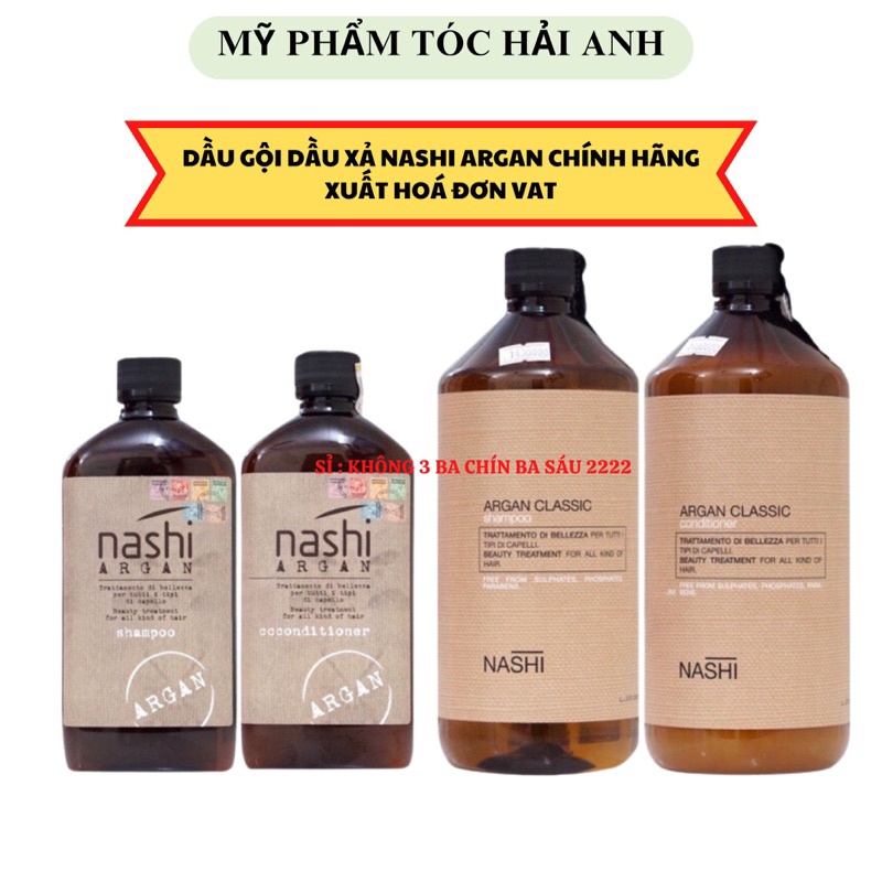 Dầu Gội Dầu Xả Phục Hồi Hư Tổn NASHI ARGAN M9