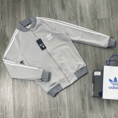 Hàng Mới Áo khoác Bomber Das nam nữ thêu logo cỏ ba lá phối 3 sọc kẻ trắng viền tay chất nỉ da cá bo ống dày dặn