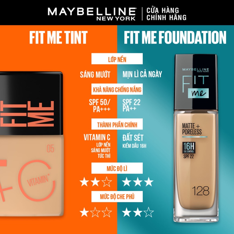 Kem Nền Fit Me Tint C Tươi Mướt Chống Nắng với Vitamin C & SPF50 Maybelline New York Fit Me Fresh Tint 30ml | BigBuy360 - bigbuy360.vn