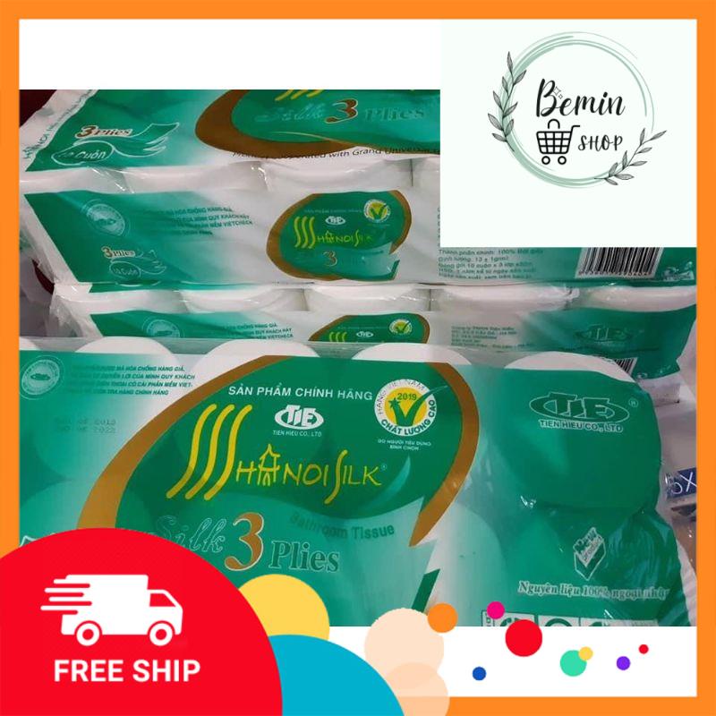 Giấy vệ sinh Hà Nội bịch 10 cuộn không lõi có lõi siêu dai siêu mịn