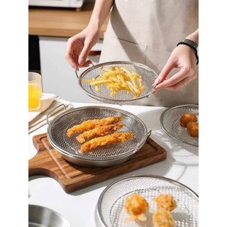 Set khay kèm vỉ lưới lọc dầu chất liệu inox 304 tiện dụng cho nhà bếp size 20cm kakaxi.store