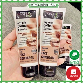 Tẩy da chết mặt Organic Shop Coffee chiết xuất cà phê tẩy face 75ml hàng nga giúp sạch mặt,loại bã nhờn, sạch da - HANA