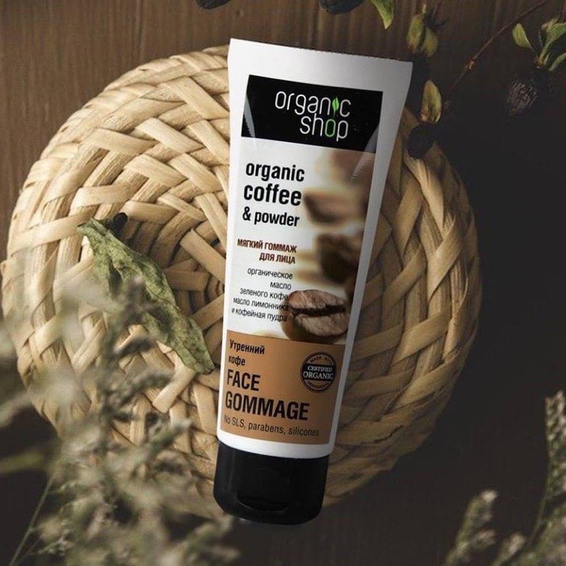 Tẩy da chết mặt Organic Shop Coffee chiết xuất cà phê tẩy face 75ml hàng nga giúp sạch mặt,loại bã nhờn, sạch da - HANA