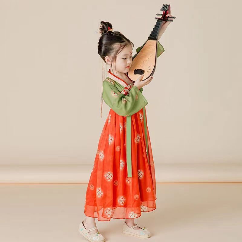 Đầm Hán Phục Hóa Trang Phong Cách Cổ Điển Cho Bé Gái