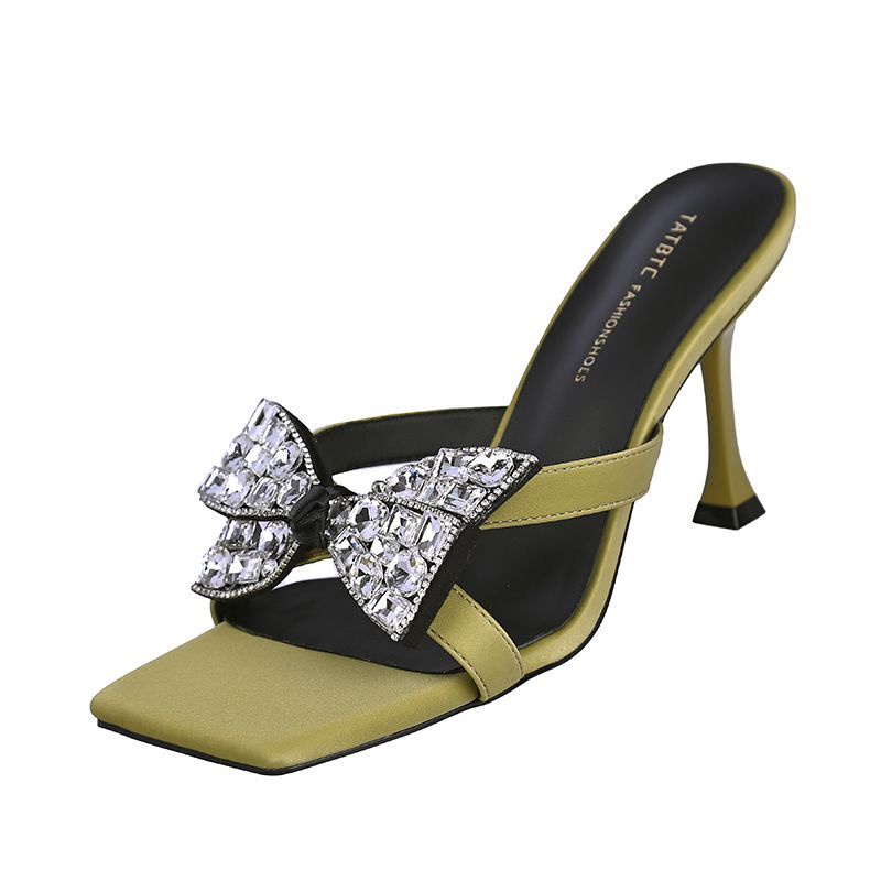 Dép Cao Gót Đính Nơ Ngọc Trai Thời Trang Dành Cho Nữ