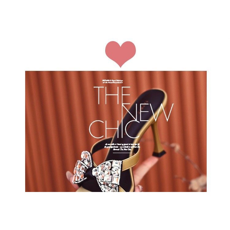 Dép Cao Gót Đính Nơ Ngọc Trai Thời Trang Dành Cho Nữ