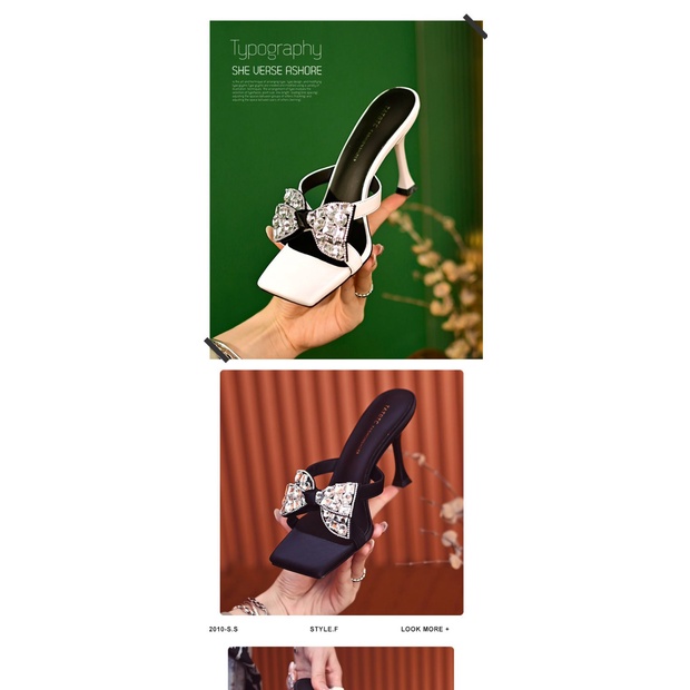 Dép Cao Gót Đính Nơ Ngọc Trai Thời Trang Dành Cho Nữ