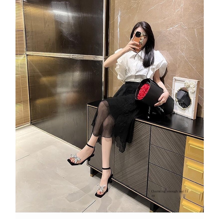 Giày Cao Gót Đính Đá Thời Trang Mùa Hè Mới Cho Nữ