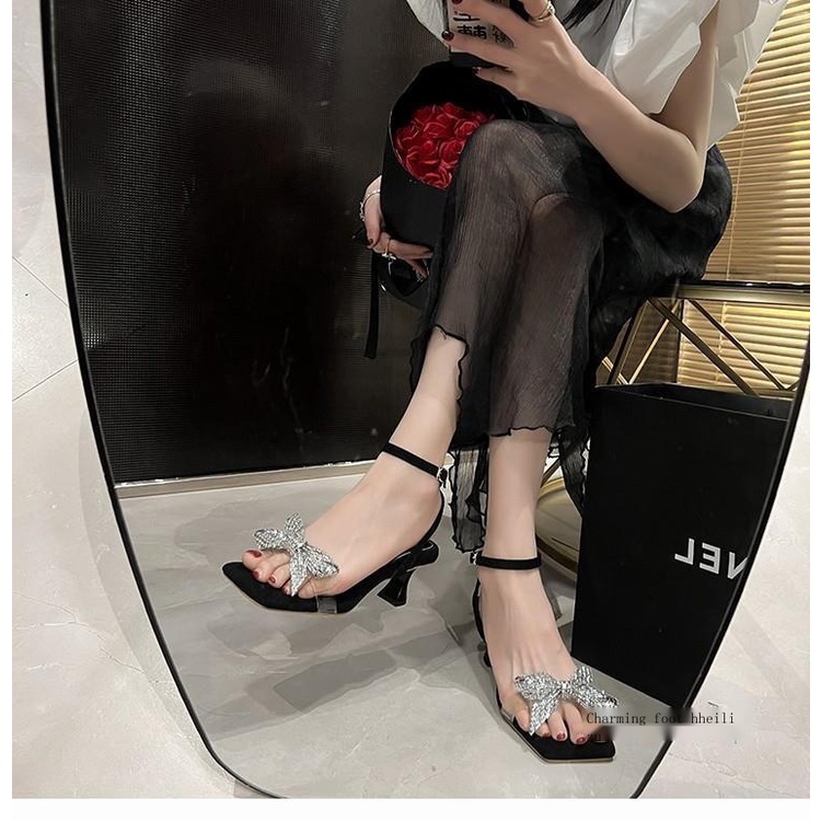 Giày Cao Gót Đính Đá Thời Trang Mùa Hè Mới Cho Nữ