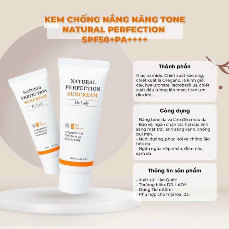 Kem chống nắng Dr.Lady Suncream 60ml - Dưỡng trắng da - Chống lão hóa