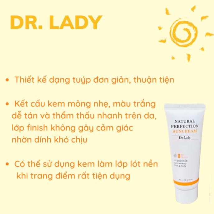 Kem chống nắng Dr.Lady Suncream 60ml - Dưỡng trắng da - Chống lão hóa