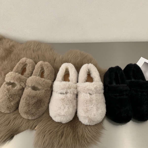 Giày cotton Lót Lông Cừu Giữ Ấm Thời Trang Thu Đông Cho Nữ