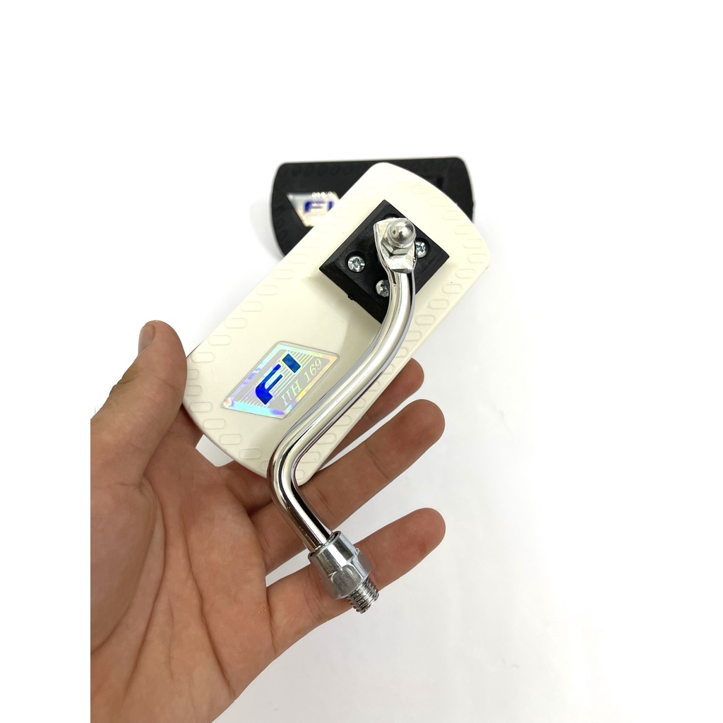 Gương Trang Trí Fi Vuông Chân Inox  Siêu Chắc Chắn Gắn Mọi Dòng Xe Siêu Đẹp-2 Màu Trắng Đen