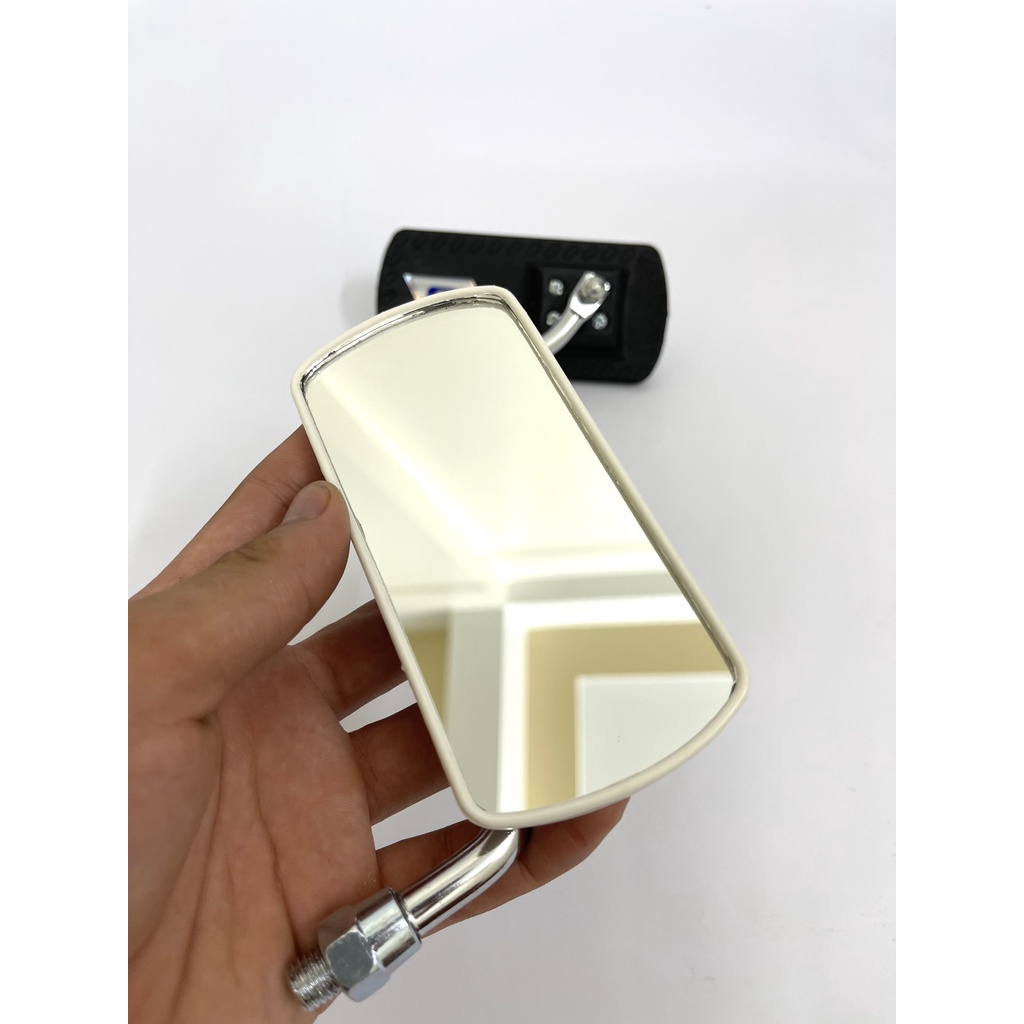 Gương Trang Trí Fi Vuông Chân Inox  Siêu Chắc Chắn Gắn Mọi Dòng Xe Siêu Đẹp-2 Màu Trắng Đen