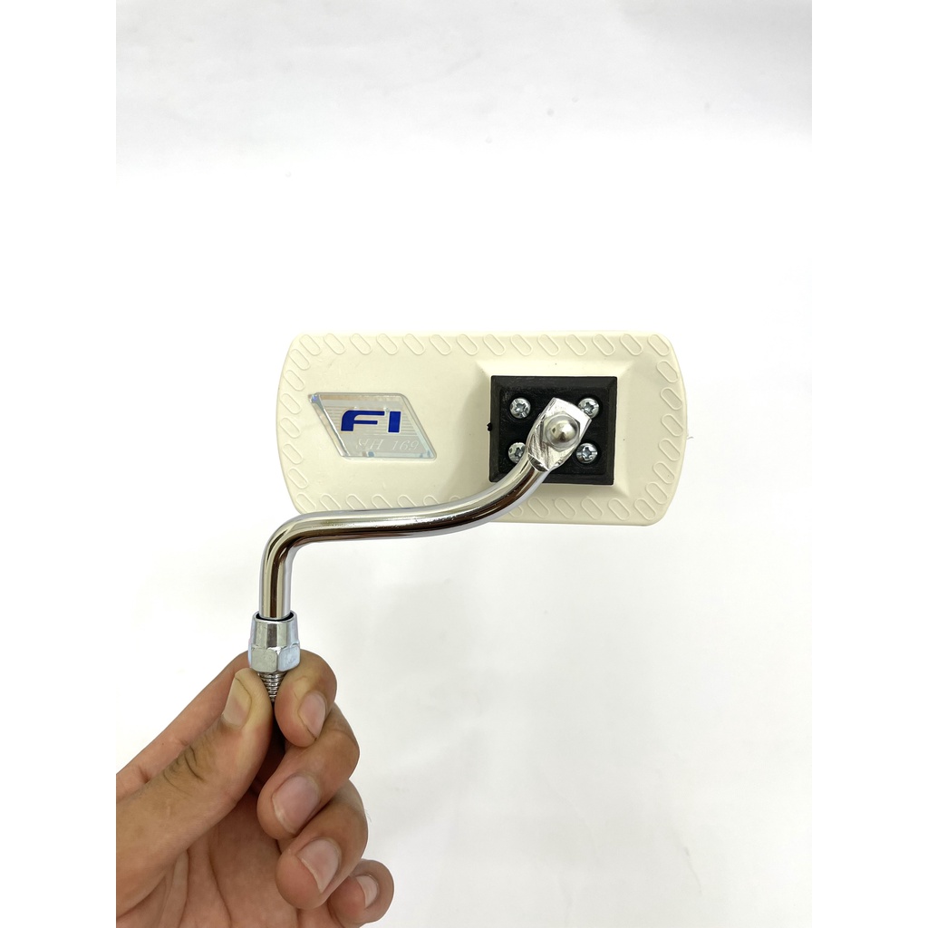 Gương Trang Trí Fi Vuông Chân Inox  Siêu Chắc Chắn Gắn Mọi Dòng Xe Siêu Đẹp-2 Màu Trắng Đen