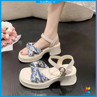 Giày cao gót sandal đế dày thời trang mùa hè dành cho nữ 2023