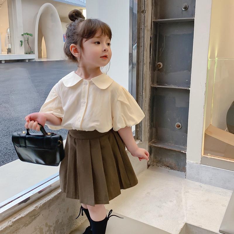 Áo Sơ Mi Tay Phồng Cổ Búp Bê Phong Cách Hàn Quốc Thời Trang Mùa Hè 2023 Dành Cho Bé Gái