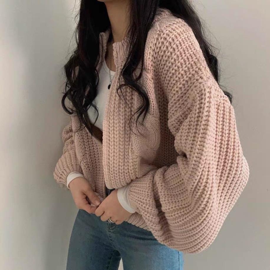 ÁO KHOÁC len vặn thừng kéo khoá - Laddy Store - Aokhoaclenkeokhoa3193_P3K4