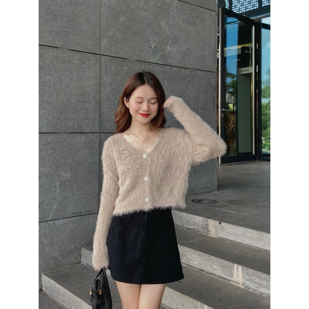 ÁO cardigan lông thỏ croptop - LADDYSTORE - CDGlongcucngoc107_P8K1