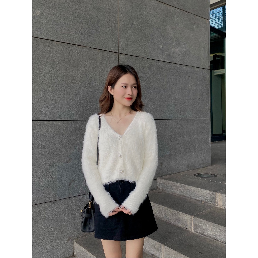 ÁO cardigan lông thỏ croptop - LADDYSTORE - CDGlongcucngoc107_P8K1