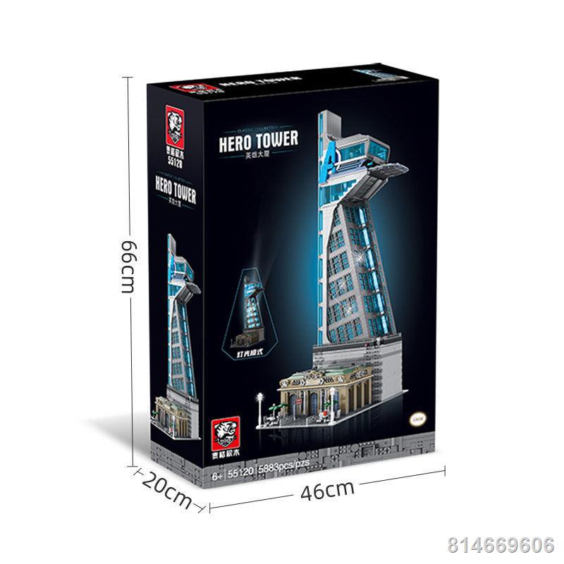 Tiger 55120 Avengers Anh Hùng Xây Dựng Đèn LED Chiếu Sáng Hội Xếp Hình Khối Xây Dựng Nam Tuổi Đồ Chơi Mô Hình