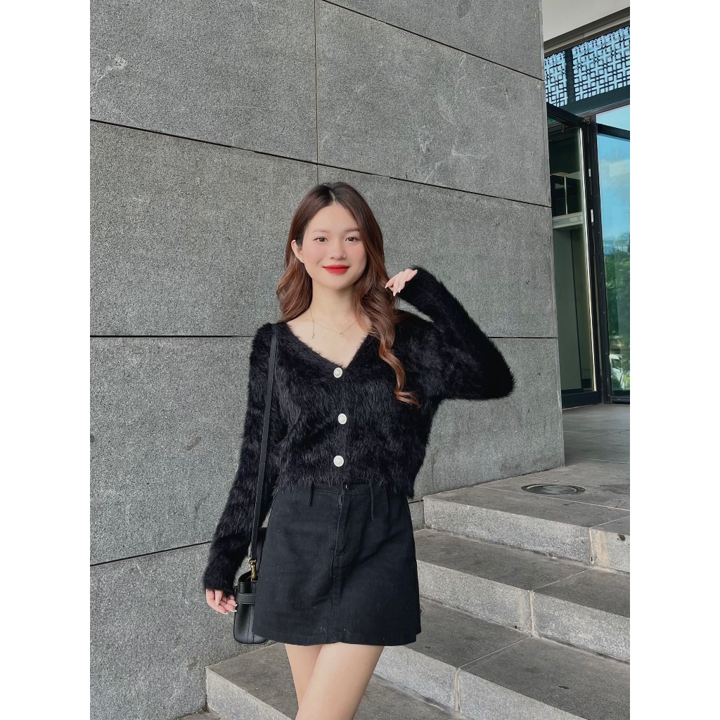 ÁO cardigan lông thỏ croptop - LADDYSTORE - CDGlongcucngoc107_P8K1