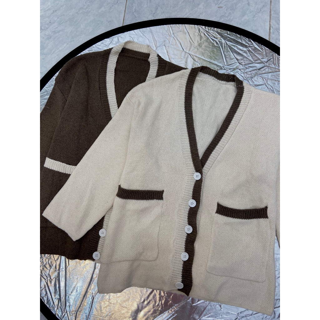 ÁO KHOÁC len cardigan nữ dài tay form rộng thu đông,  Cadiganvien905_P5K4