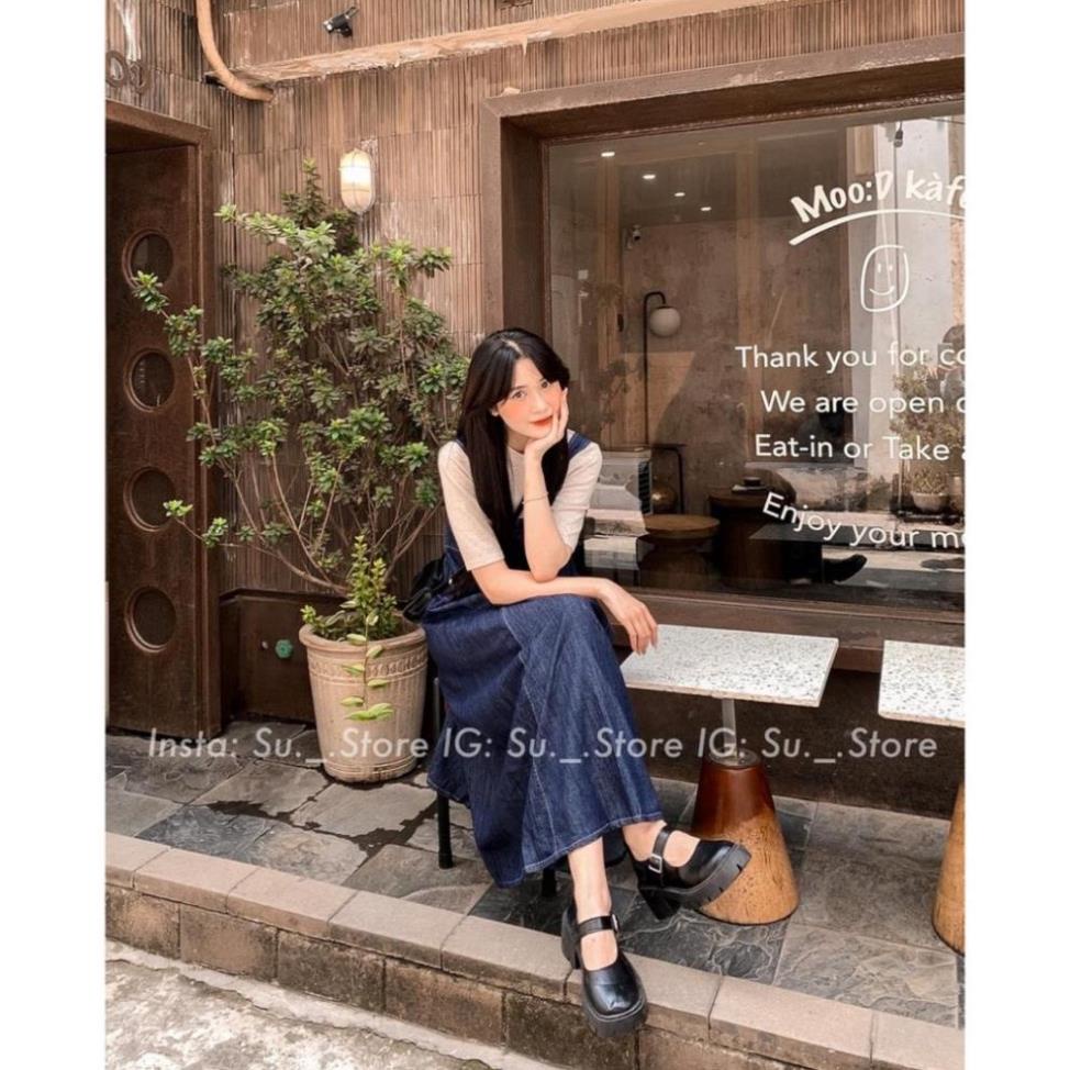 VÁY jeans 2 dây lưng chun dáng xòe  CHERYBASIC Yemjean634/P0K11 | BigBuy360 - bigbuy360.vn