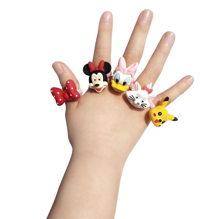 Trang Sức Nhẫn Nhựa Ba Chiều Hình Nhân Vật disney mickey Vịt donald dumbo pikachu Hàn Quốc Chính Hãng Cao Cấp Trang Sức Cho Bé Gái