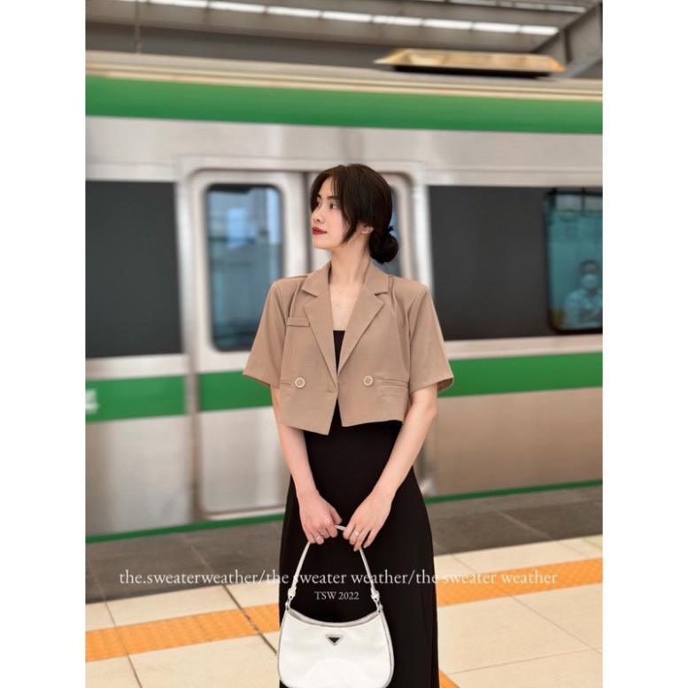 ÁO blazer kiểu dáng croptop tay lỡ -  CHERYBASIC - AoLBZA079_P1K2