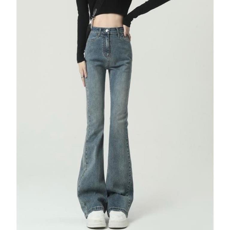 QUẦN jean ống loe lưng cao -  CHERYBASIC- Quanjeanloe555_P6K3