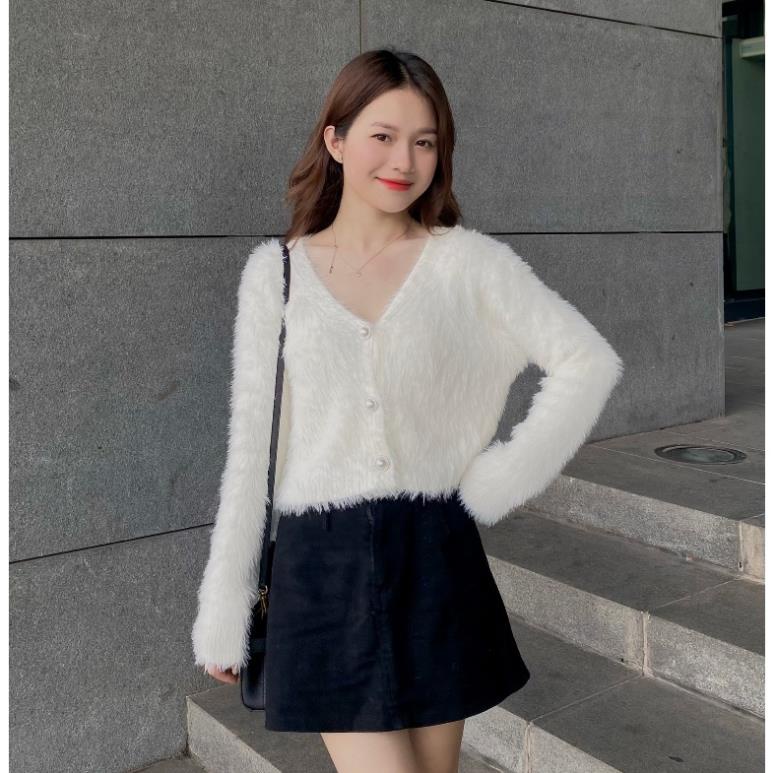 ÁO cardigan lông thỏ croptop - LADDYSTORE - CDGlongcucngoc107_P8K1